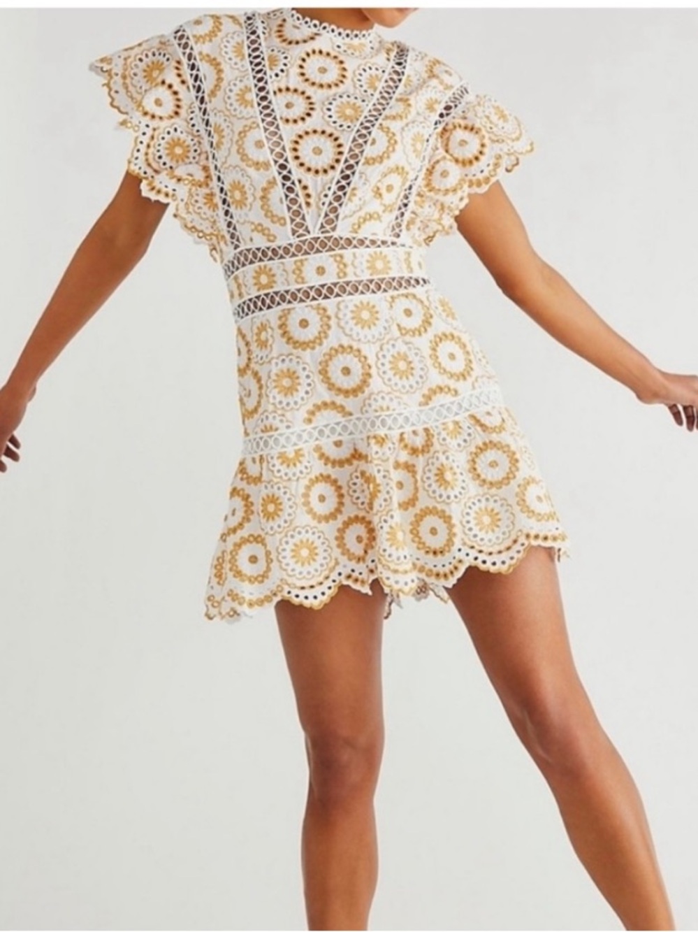 Saylor Shanice Eyelet Lace Embroidered Romper - Picture 3 of 9